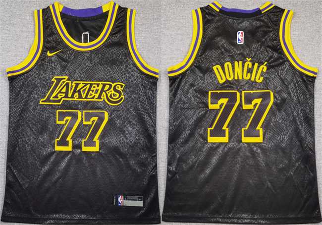 Youth Los Angeles Lakers #77 Luka Doncic Black 2025 City Edition Stitched Jersey->nba youth jerseys->NBA Jersey